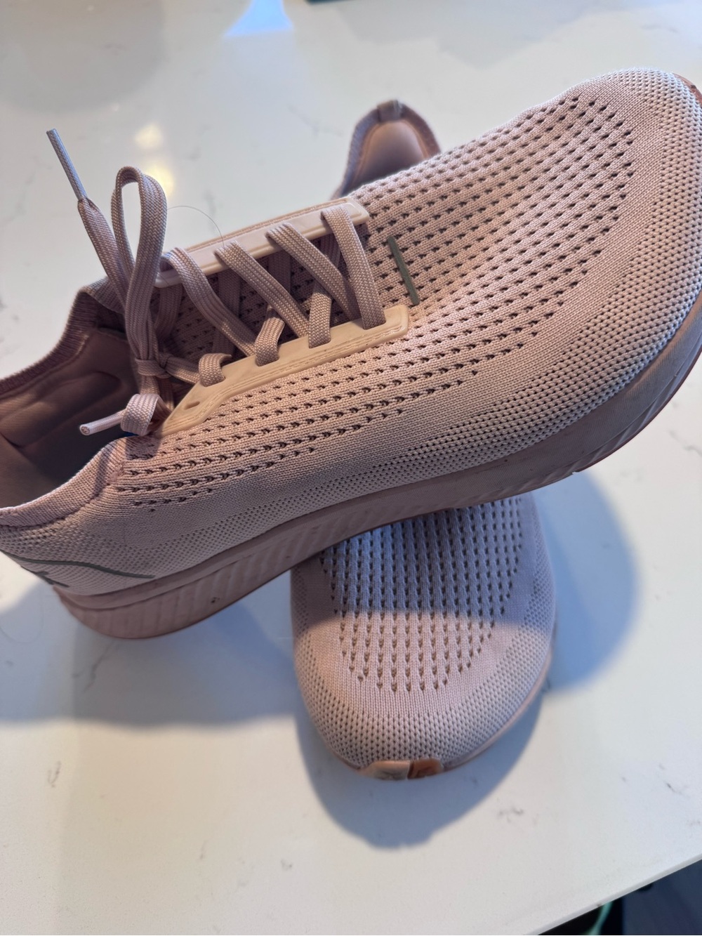 FLUX blush Pink Knit Lace-Up Women's Sneaker. (9)